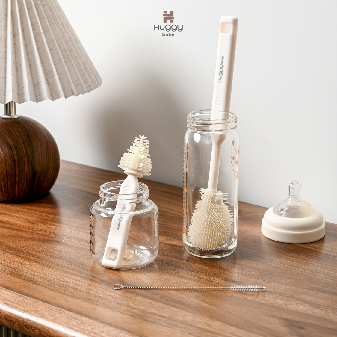 Huggy Baby BR008 Compact Brush Set | Sikat Botol Dot Travel