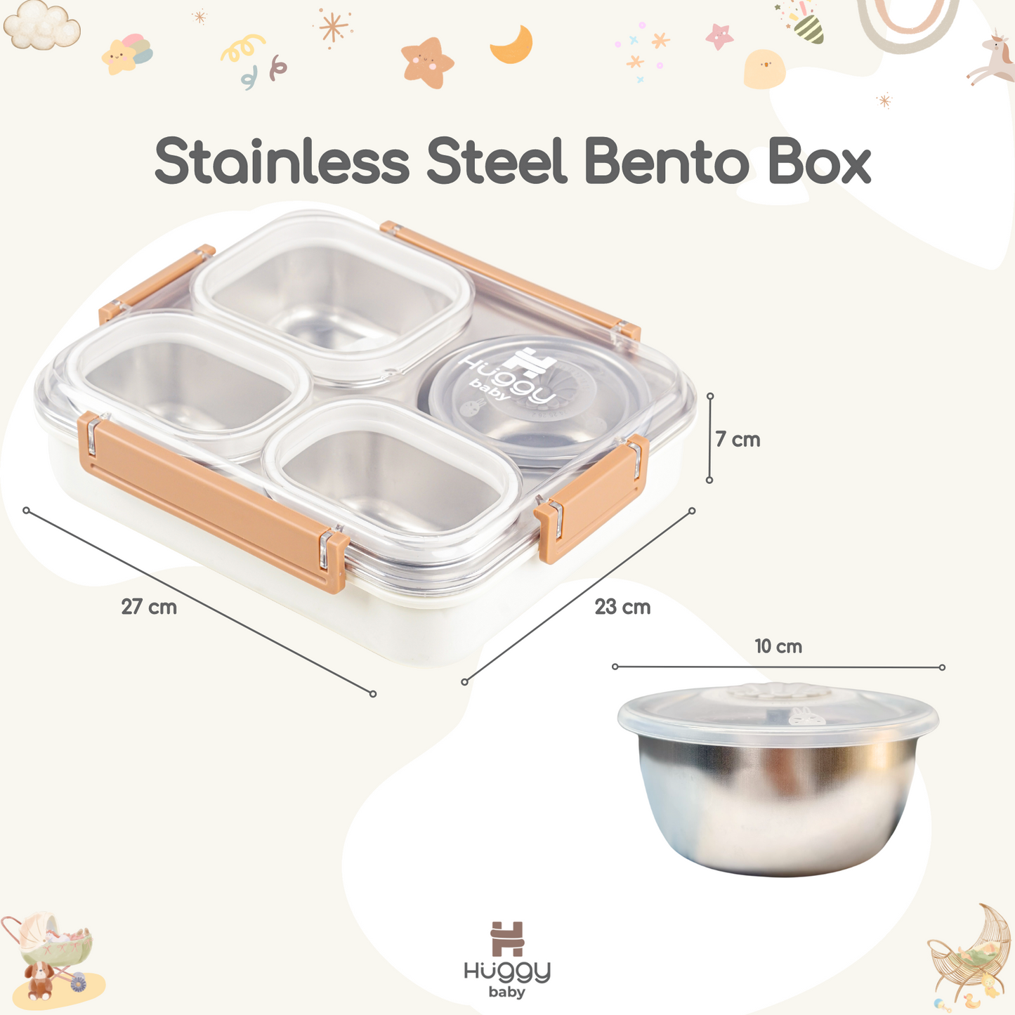 Huggy Baby KM05 Stainless Steel Bento Box