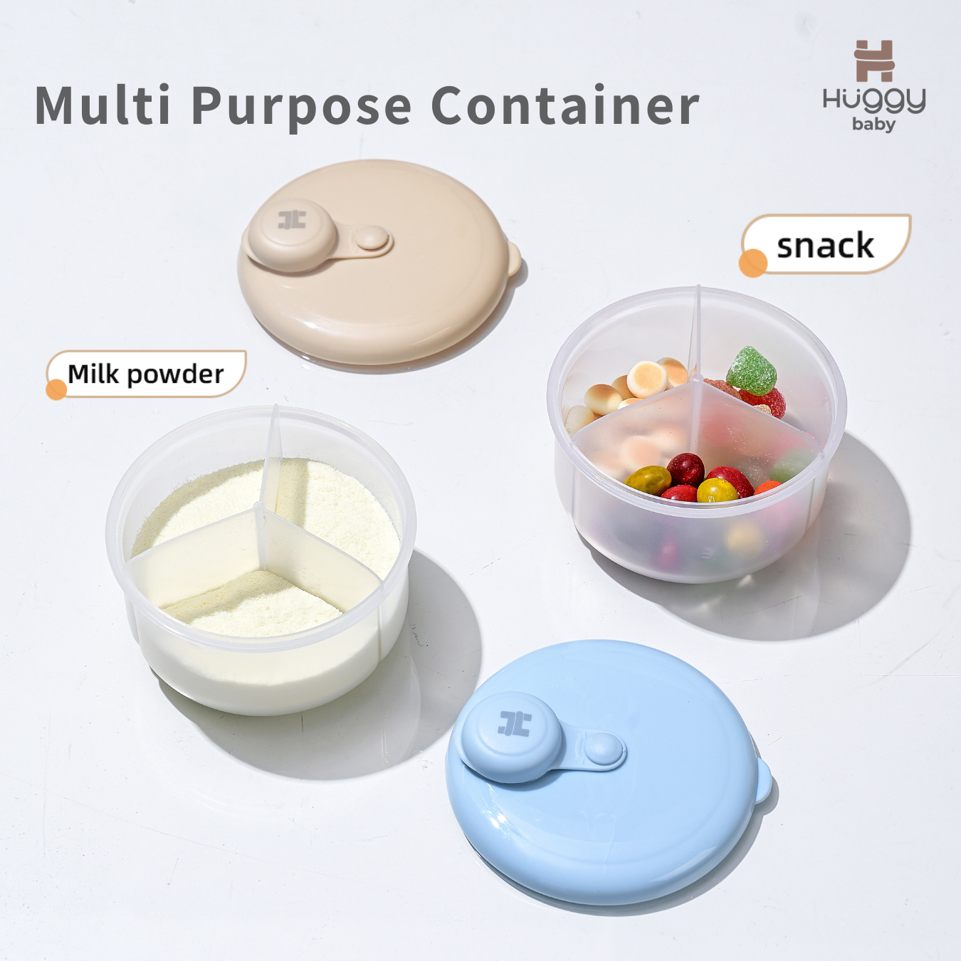 Huggy Baby MS008 Triport Formula Dispenser | Tempat Susu Makanan Snack Anak