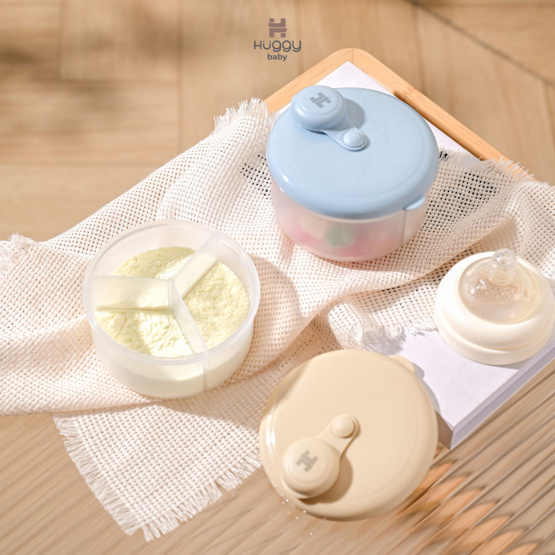 Huggy Baby MS008 Triport Formula Dispenser | Tempat Susu Makanan Snack Anak