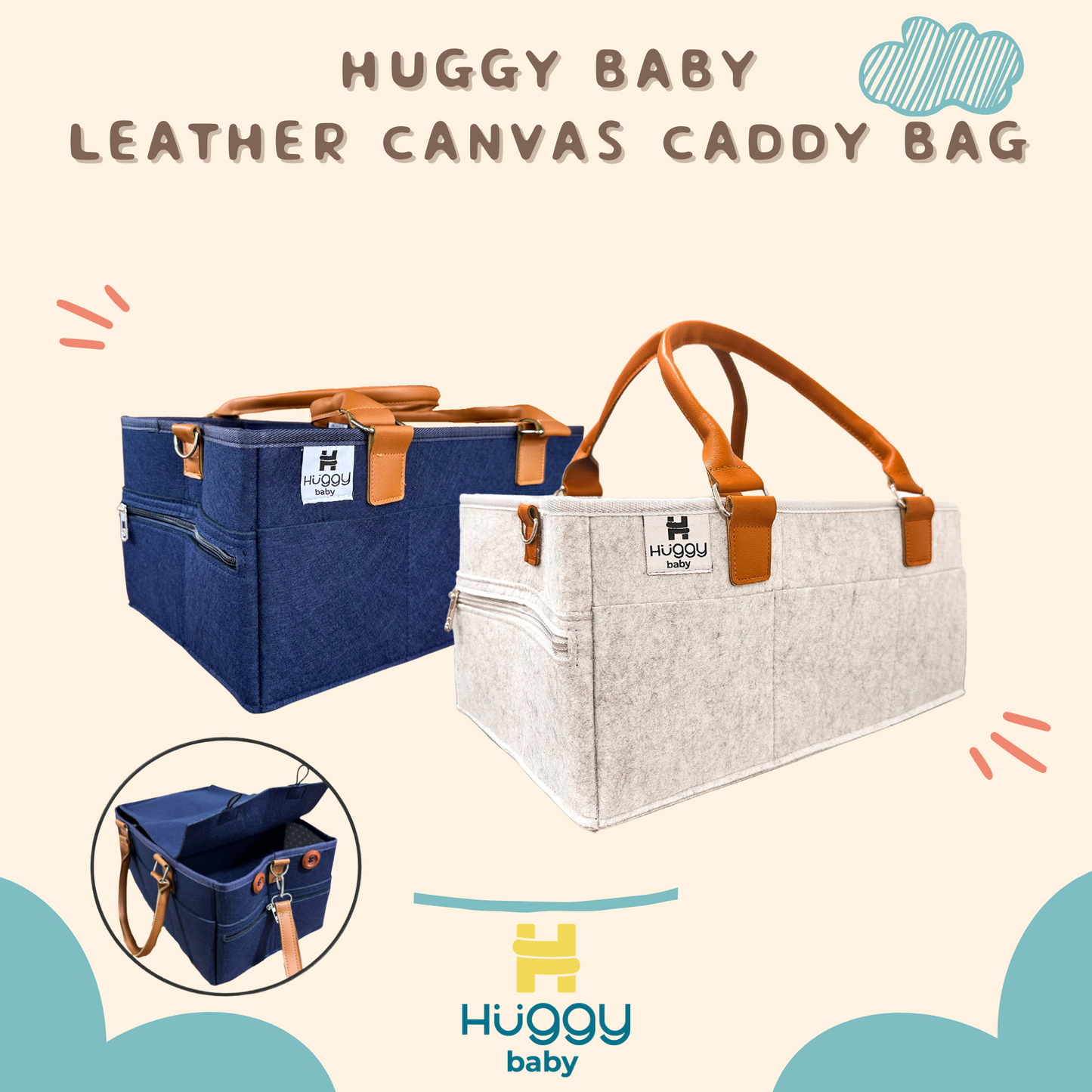 Huggy Baby BAG02 Leather Canvas Caddy Bag