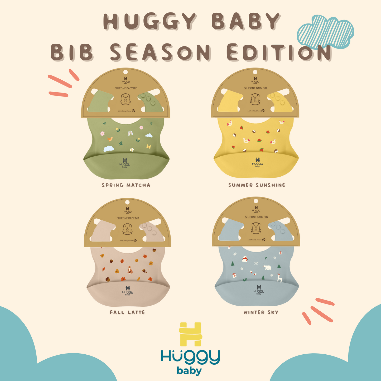 Huggy Baby BIB01 Silicone Bib