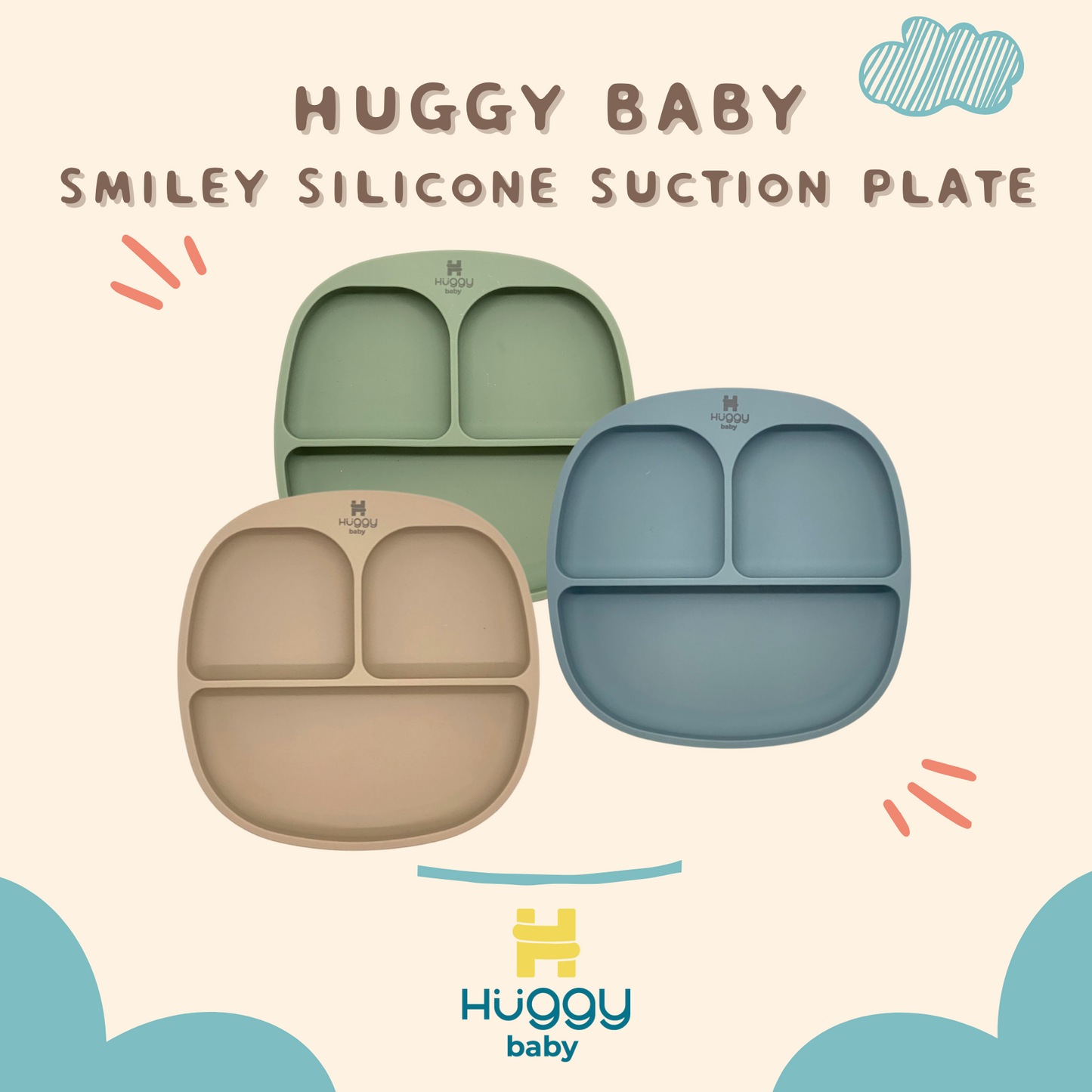 Huggy Baby AM003 Smiley Silicone Suction Plate