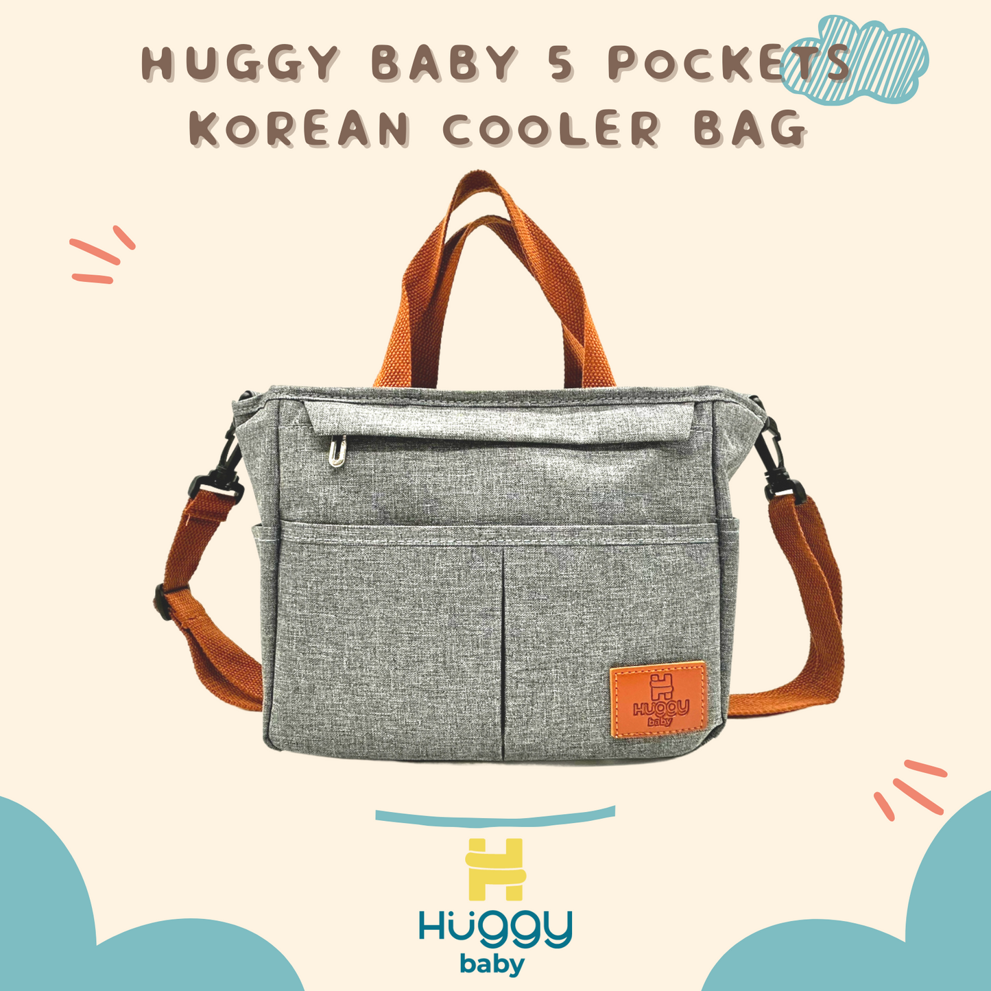 Huggy Baby BAG05 5 Pockets Korean Cooler Bag