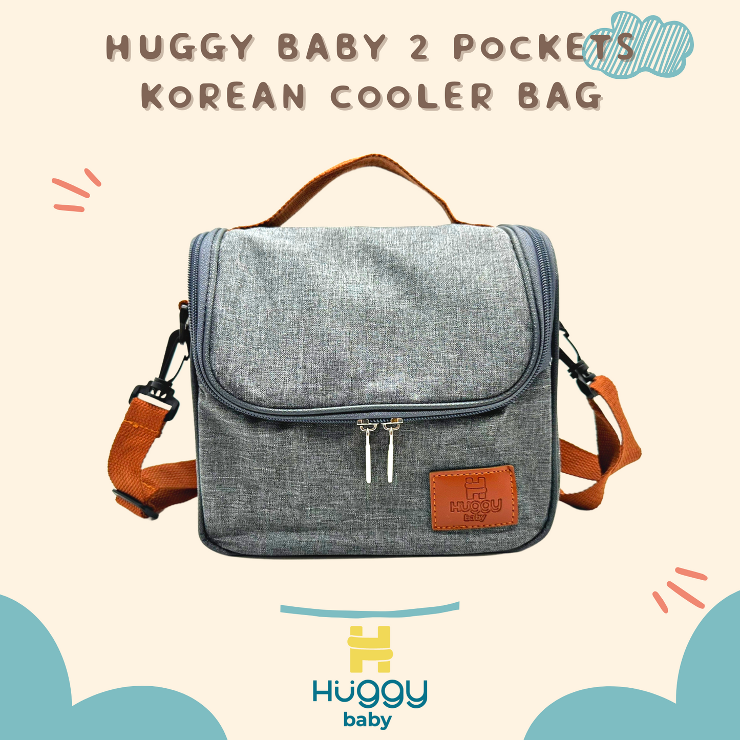 Huggy Baby BAG04 2 Pockets Korean Cooler Bag