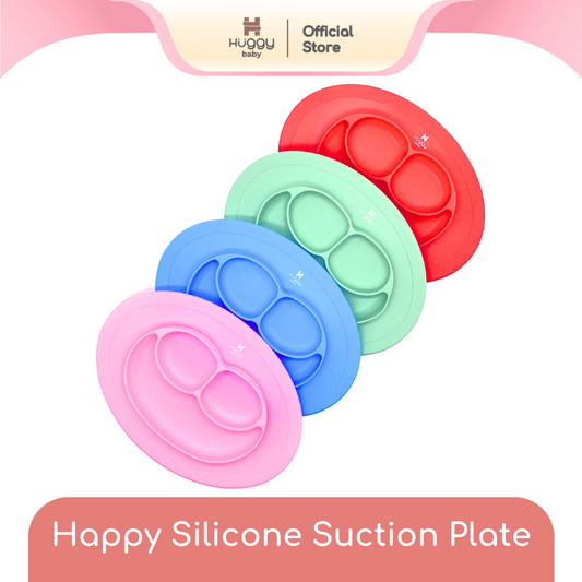 Huggy Baby AM004 Happy Silicone Suction Plate Biru