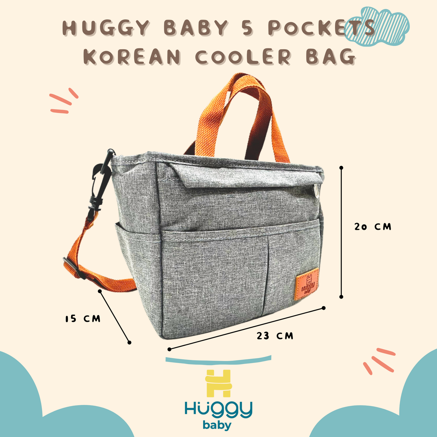 Huggy Baby BAG05 5 Pockets Korean Cooler Bag