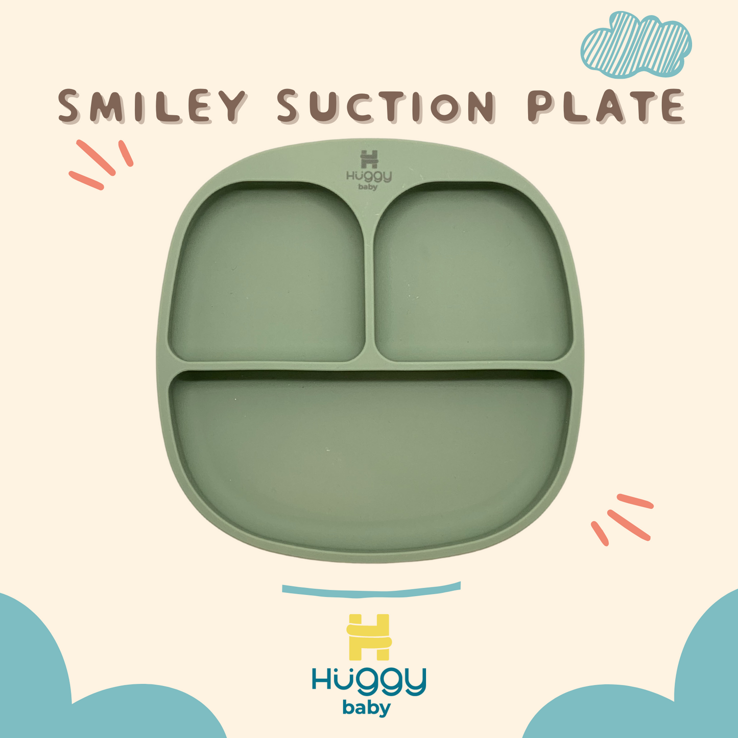 Huggy Baby AM003 Smiley Silicone Suction Plate