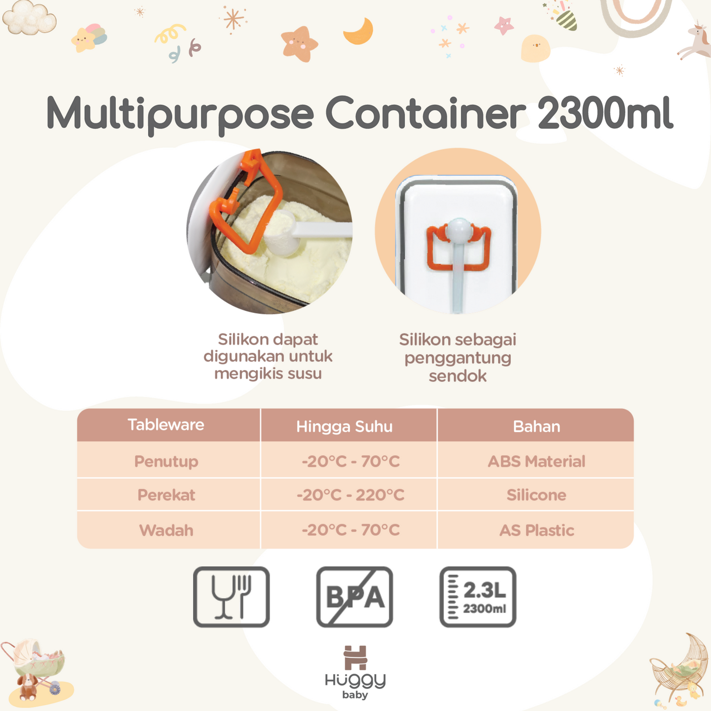 Huggy Baby MS005 Multipurpose Container 2300ml