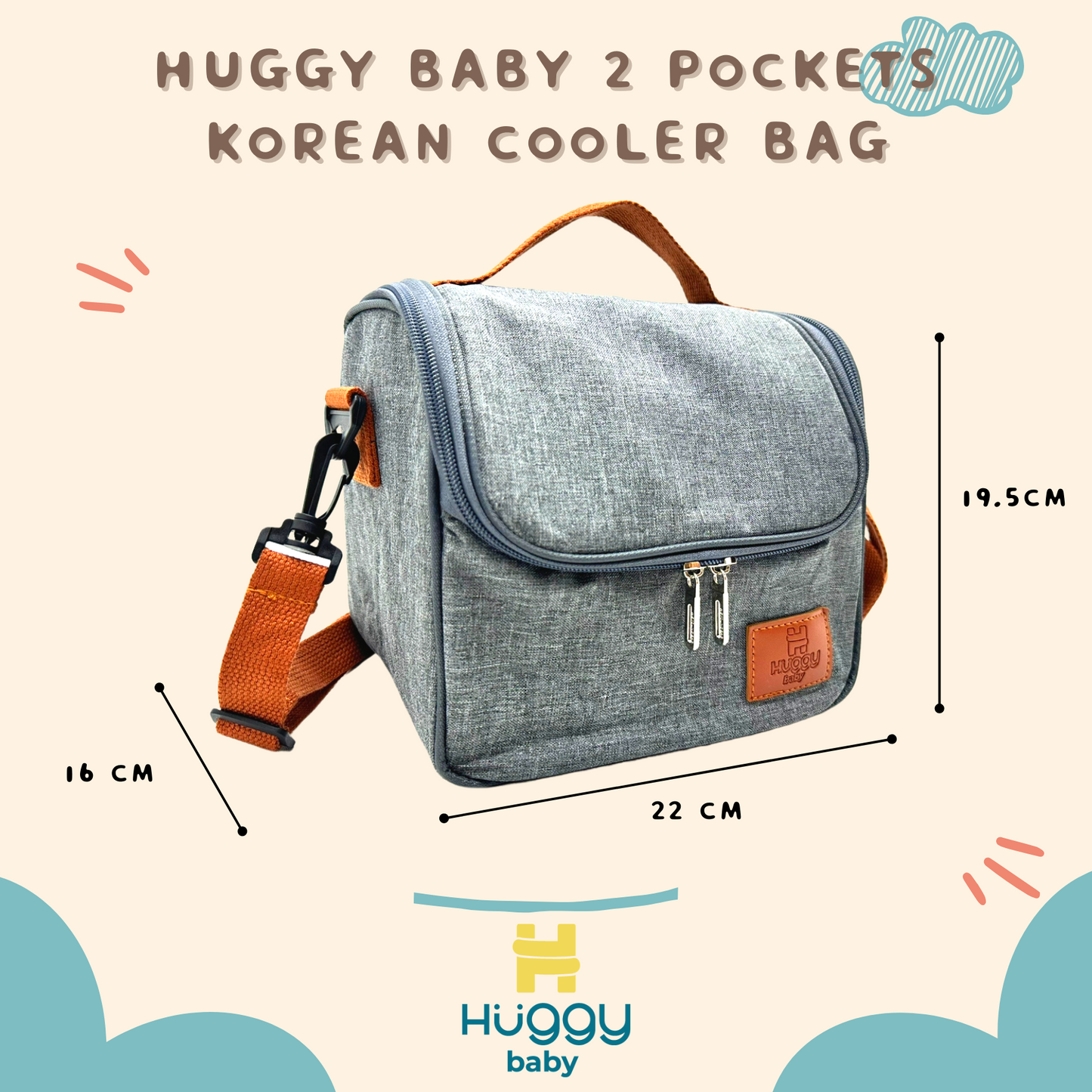 Huggy Baby BAG04 2 Pockets Korean Cooler Bag