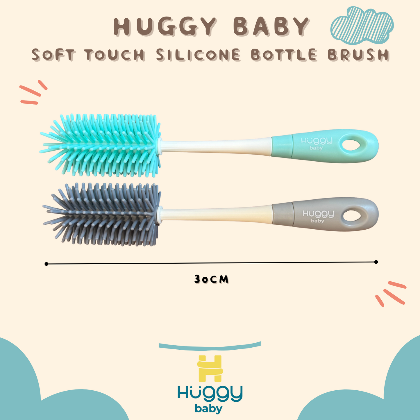 Huggy Baby BR004 Soft Touch Silicone Bottle Brush