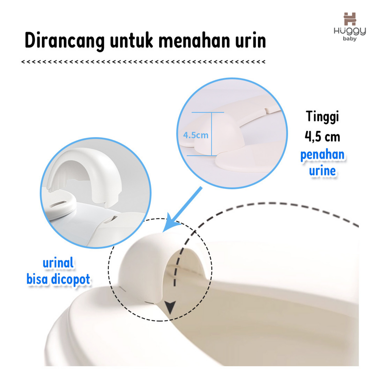 Huggy Baby POT01 Fold n Go Potty Seat | Dudukan Toilet Anak Portable Bisa Dilipat