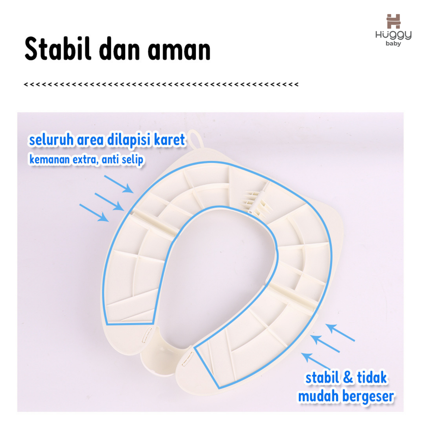 Huggy Baby POT01 Fold n Go Potty Seat | Dudukan Toilet Anak Portable Bisa Dilipat