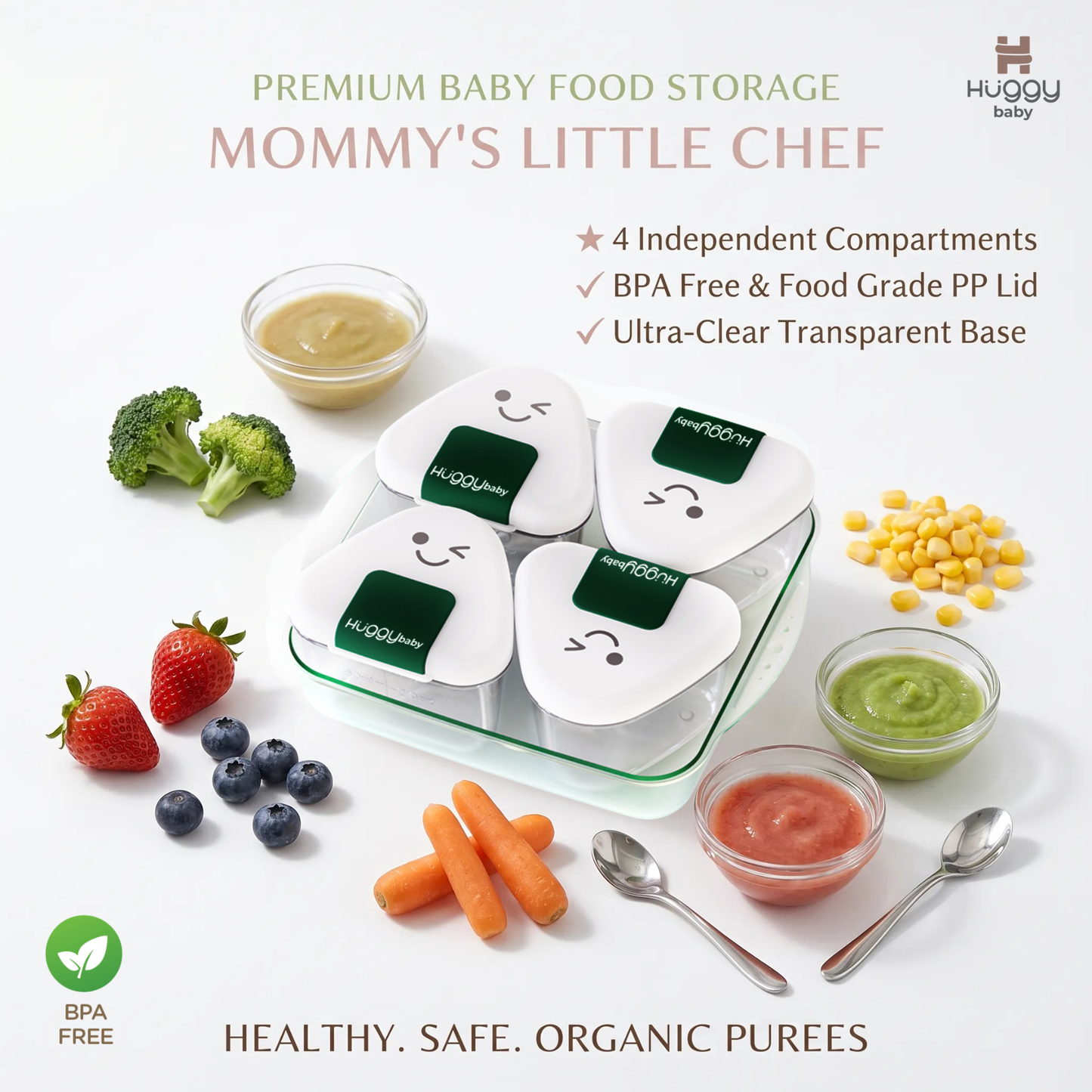 Huggy Baby WM002 Onigiri Baby Food Storage | Wadah Kotak Penyimpanan MPASI