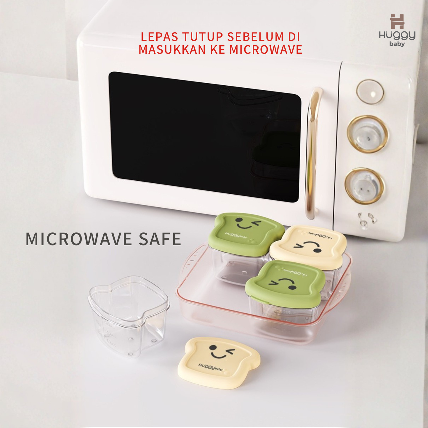 Huggy Baby WM003 Toast Baby Food Storage | Wadah Kotak Penyimpanan MPASI