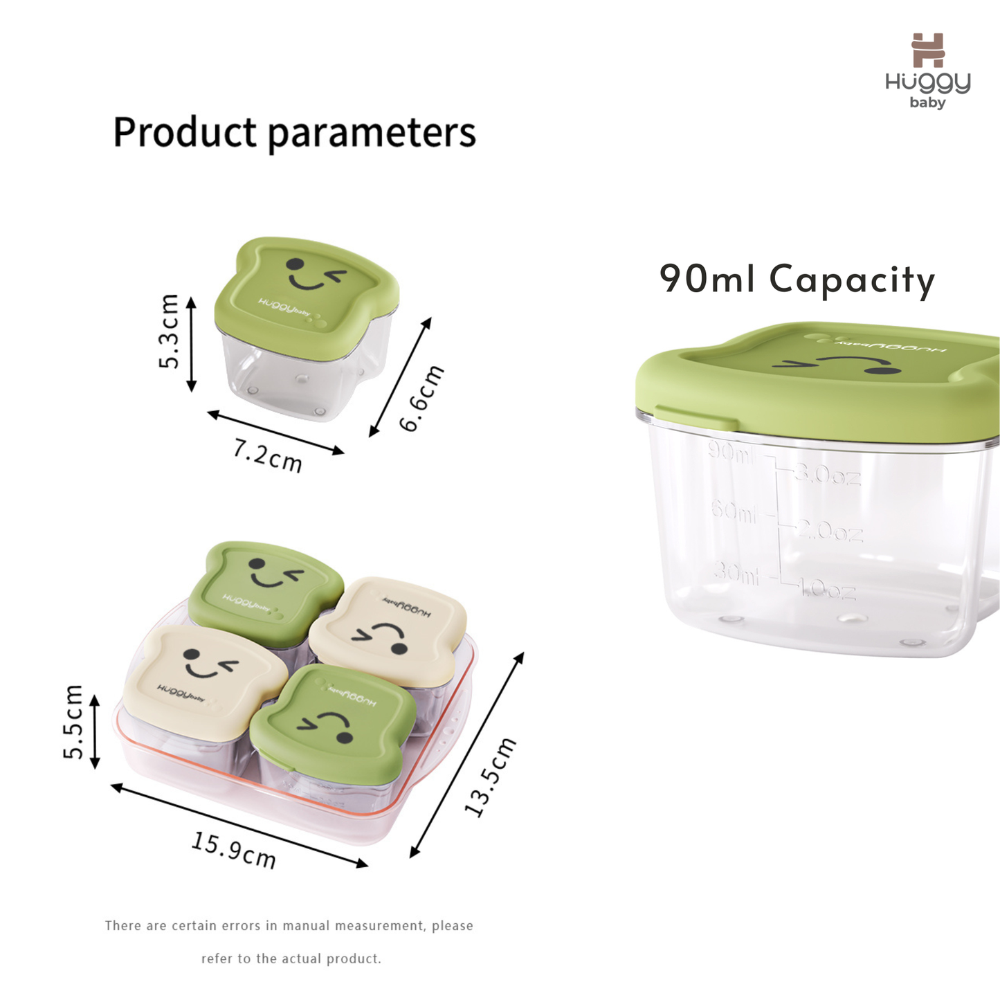 Huggy Baby WM003 Toast Baby Food Storage | Wadah Kotak Penyimpanan MPASI