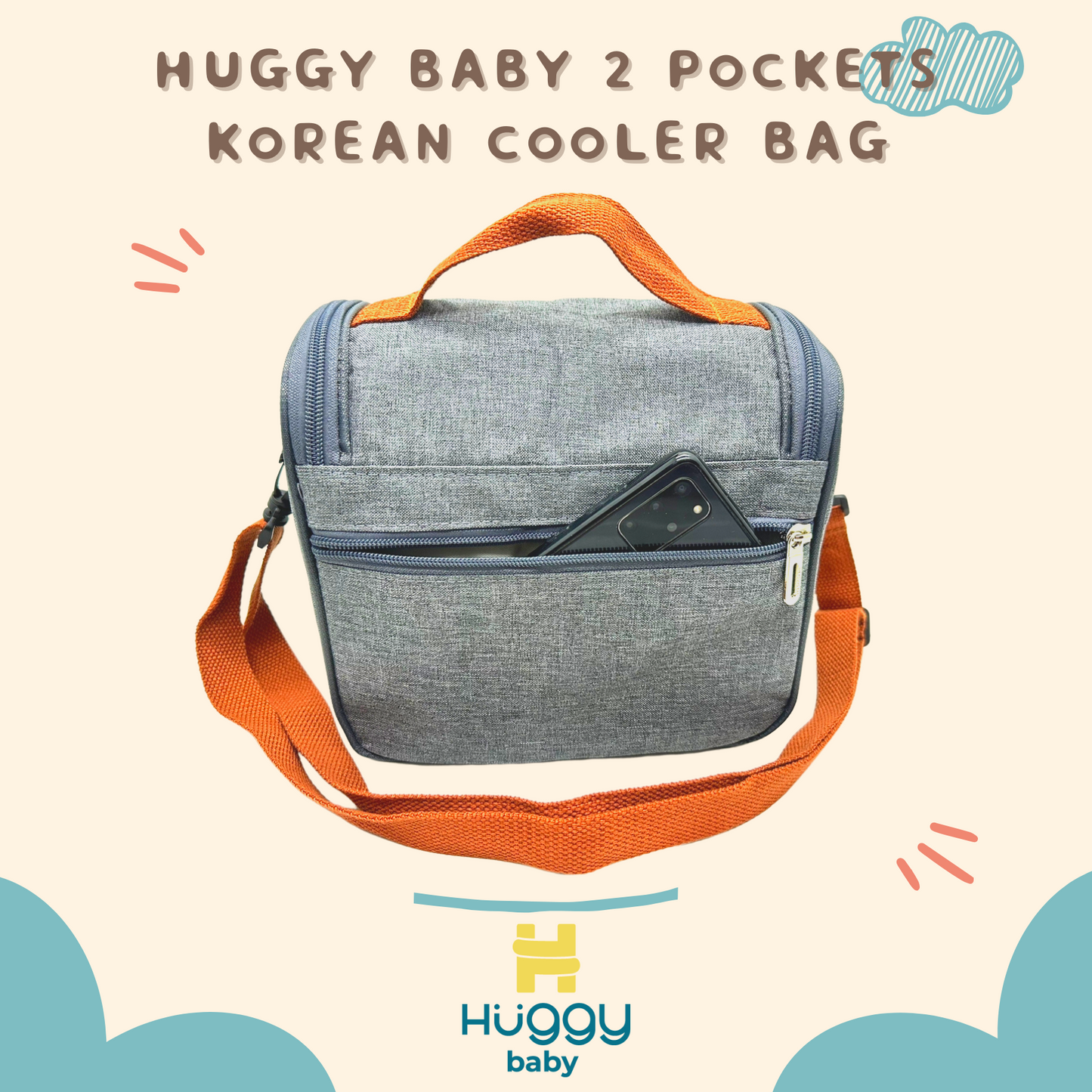 Huggy Baby BAG04 2 Pockets Korean Cooler Bag