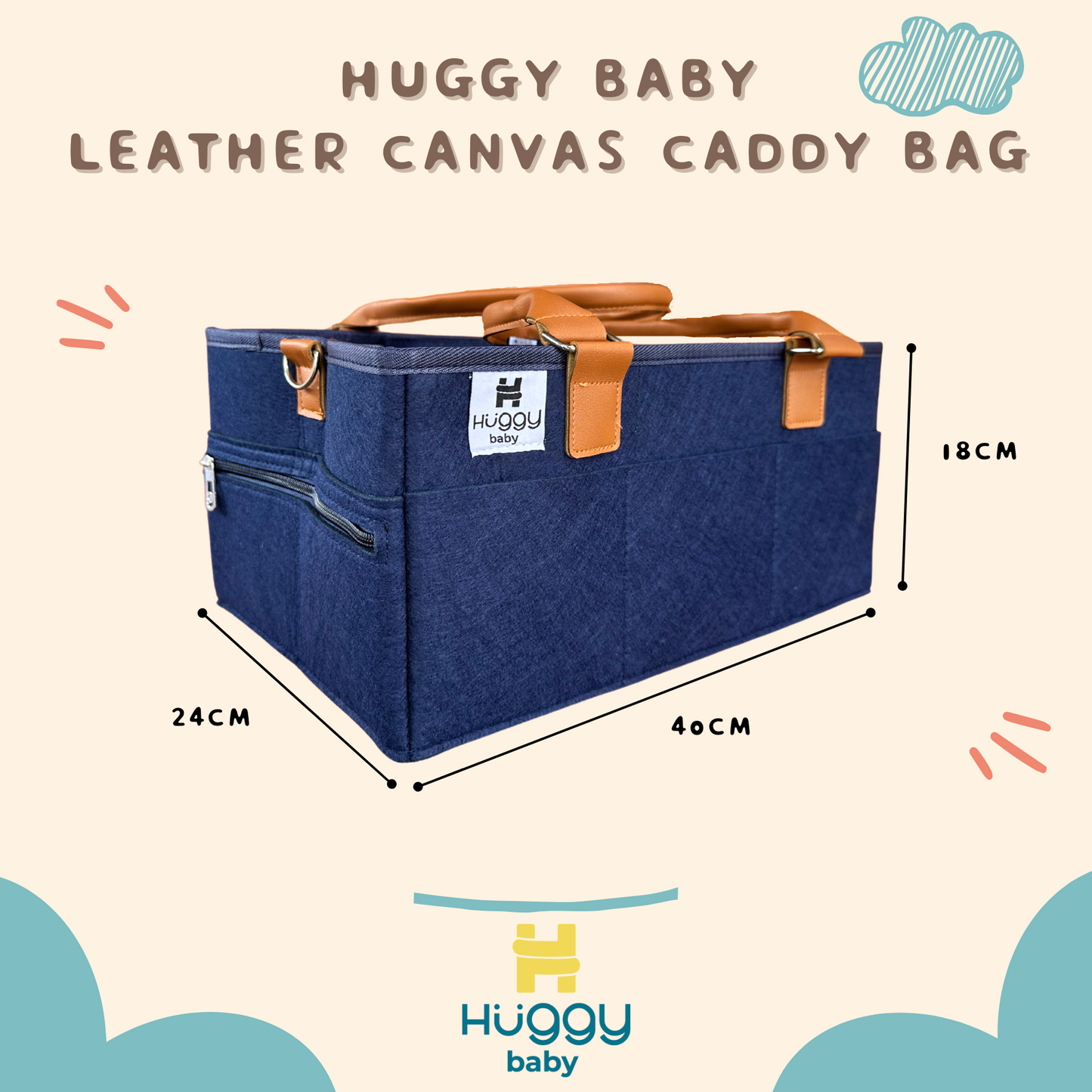 Huggy Baby BAG02 Leather Canvas Caddy Bag