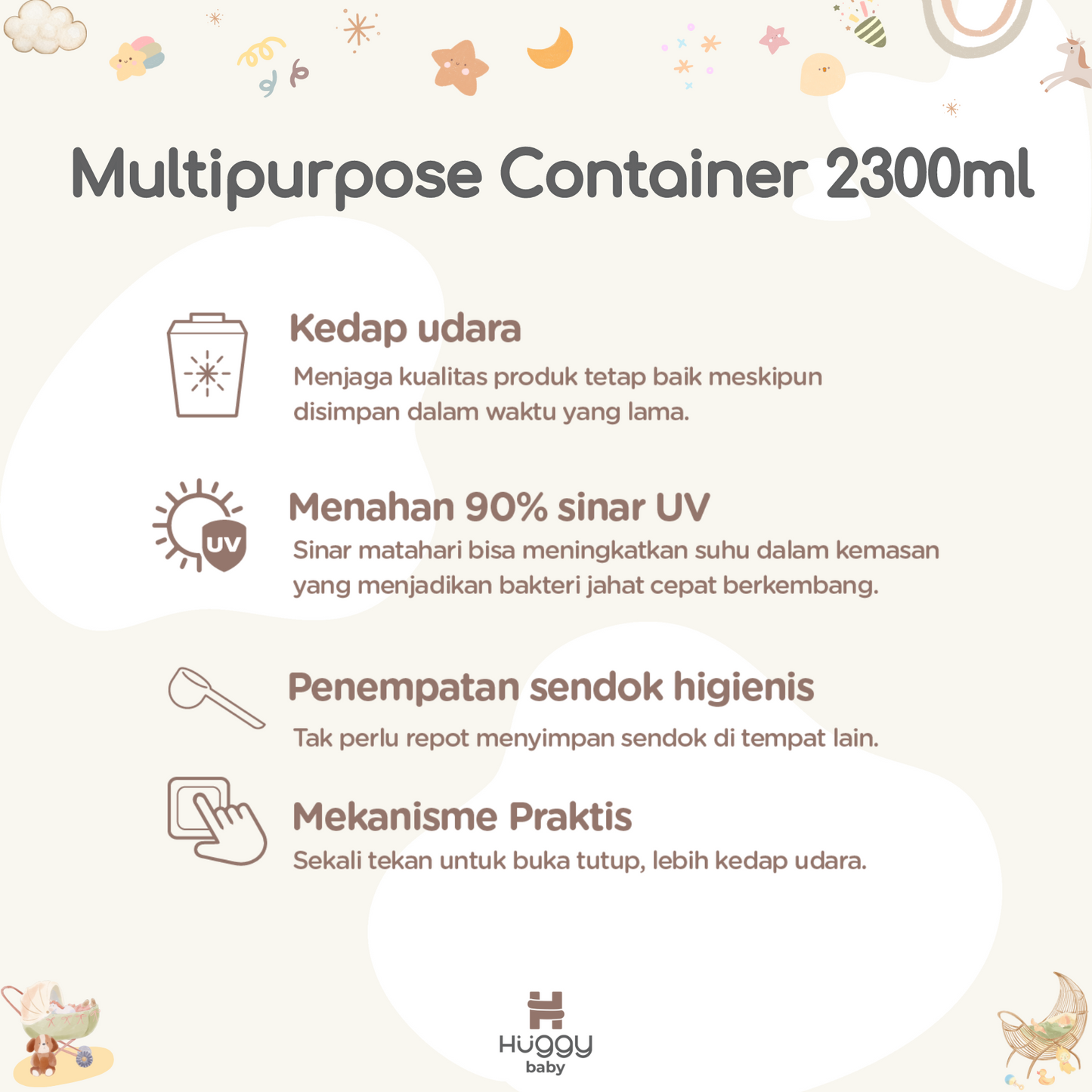 Huggy Baby MS005 Multipurpose Container 2300ml