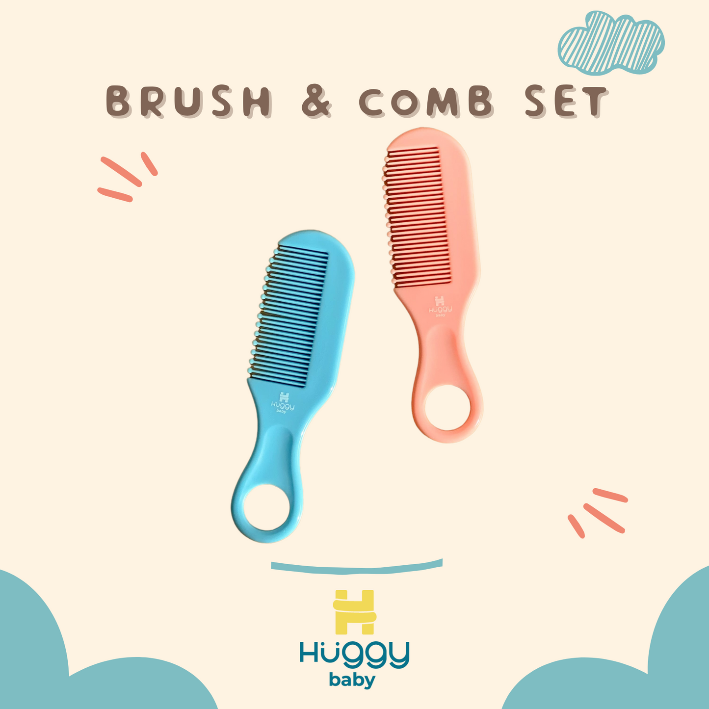 Huggy Baby BC001 Comb and Brush Set