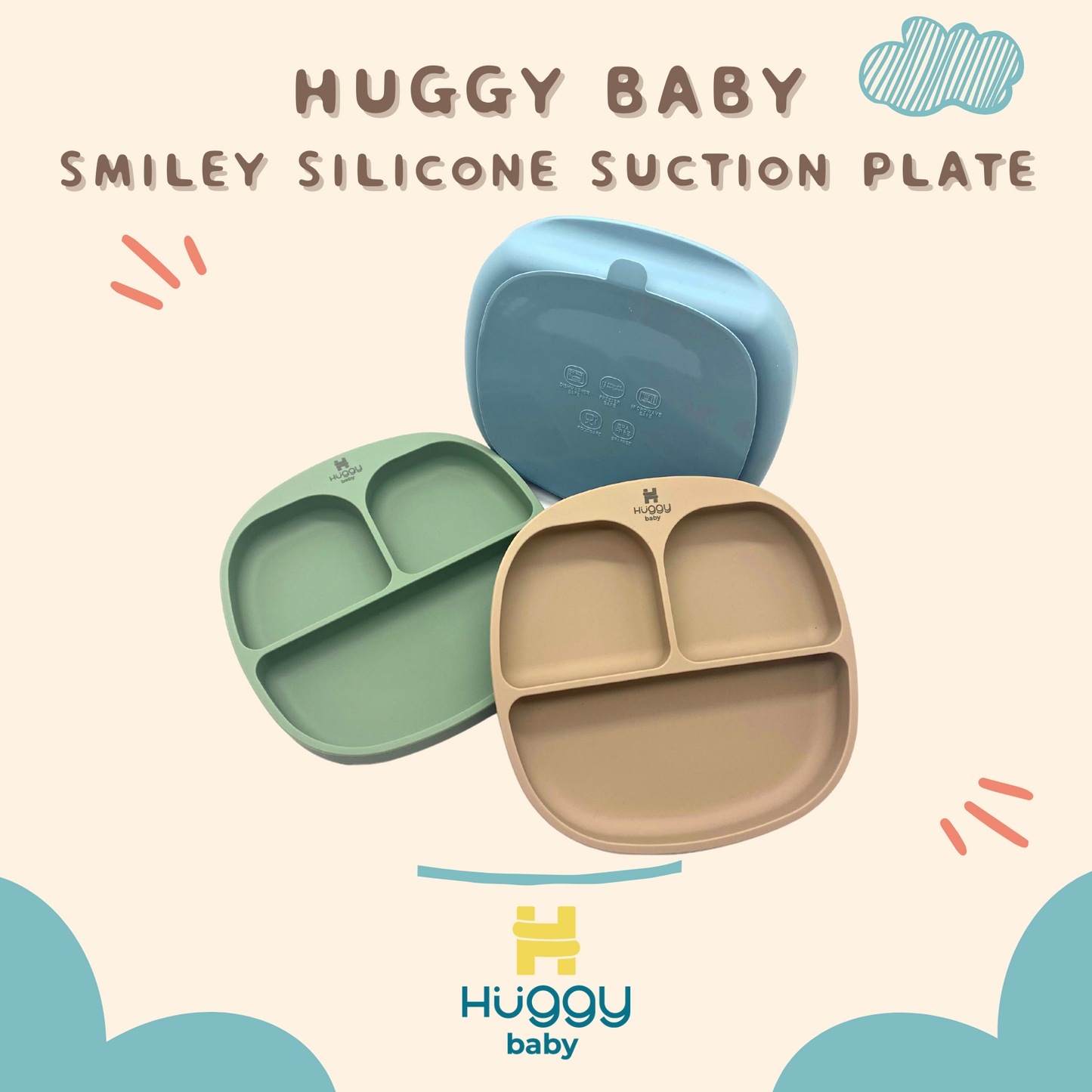 Huggy Baby AM003 Smiley Silicone Suction Plate