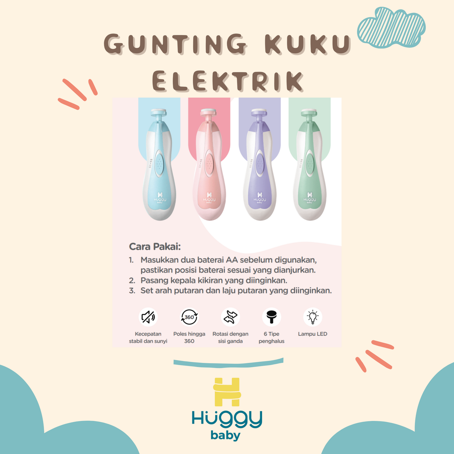 Huggy Gunting Kuku Elektrik