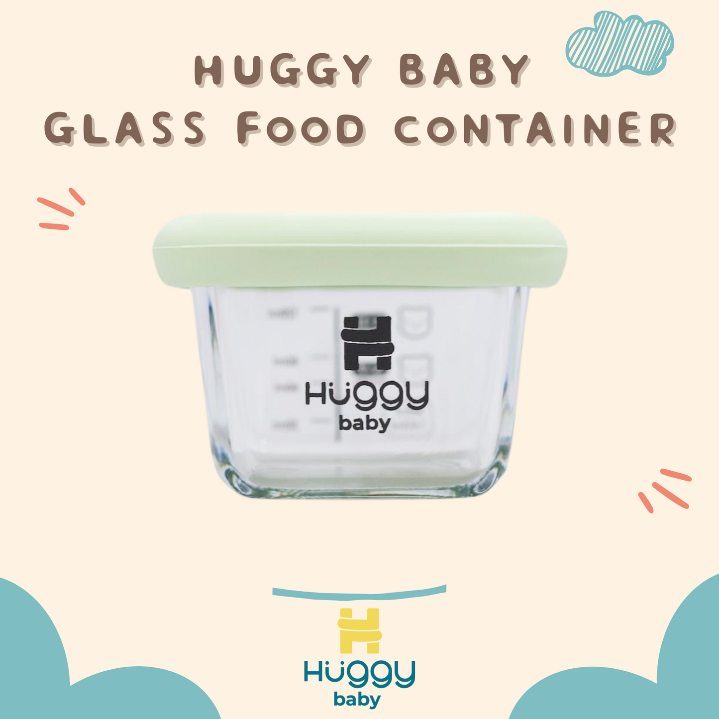 Huggy Baby WM001 Glass Food Container 160ml