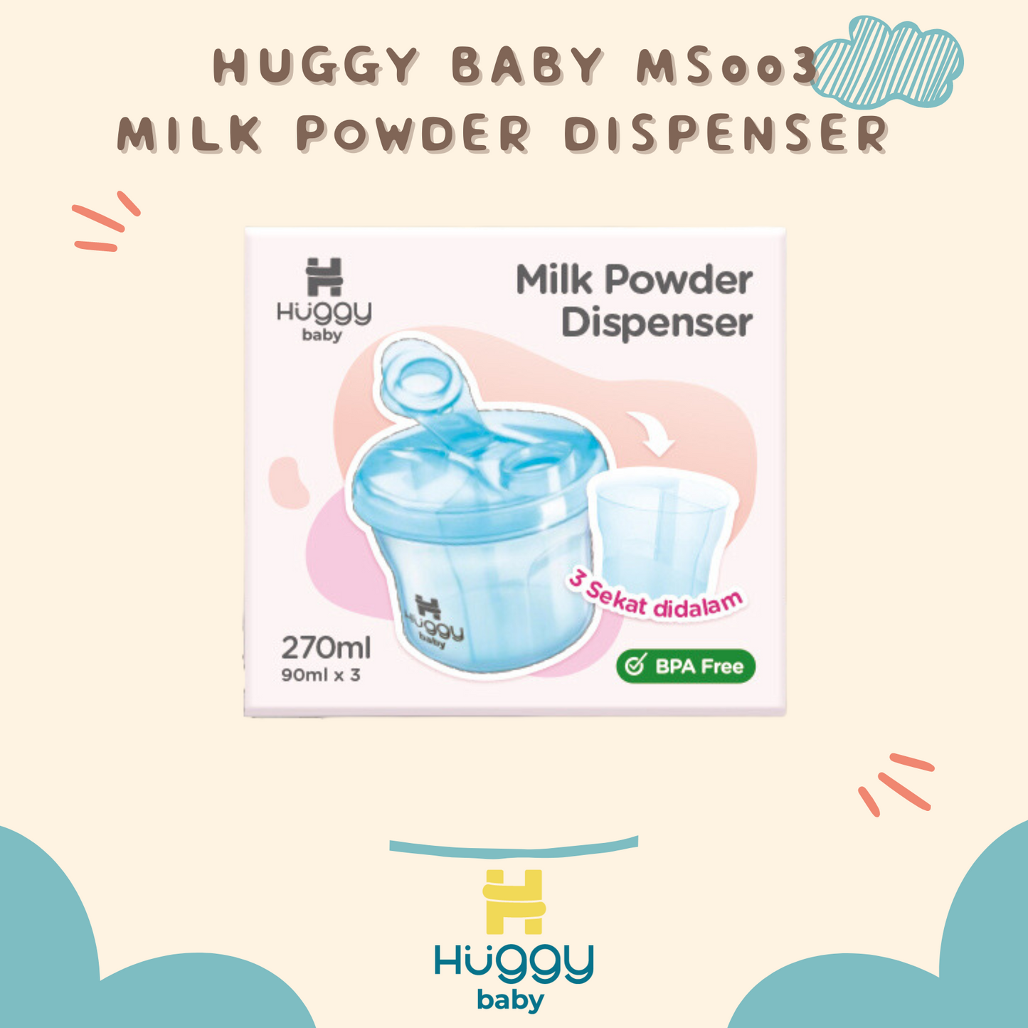 Huggy Baby MS003 Milk Powder Dispenser 270ml