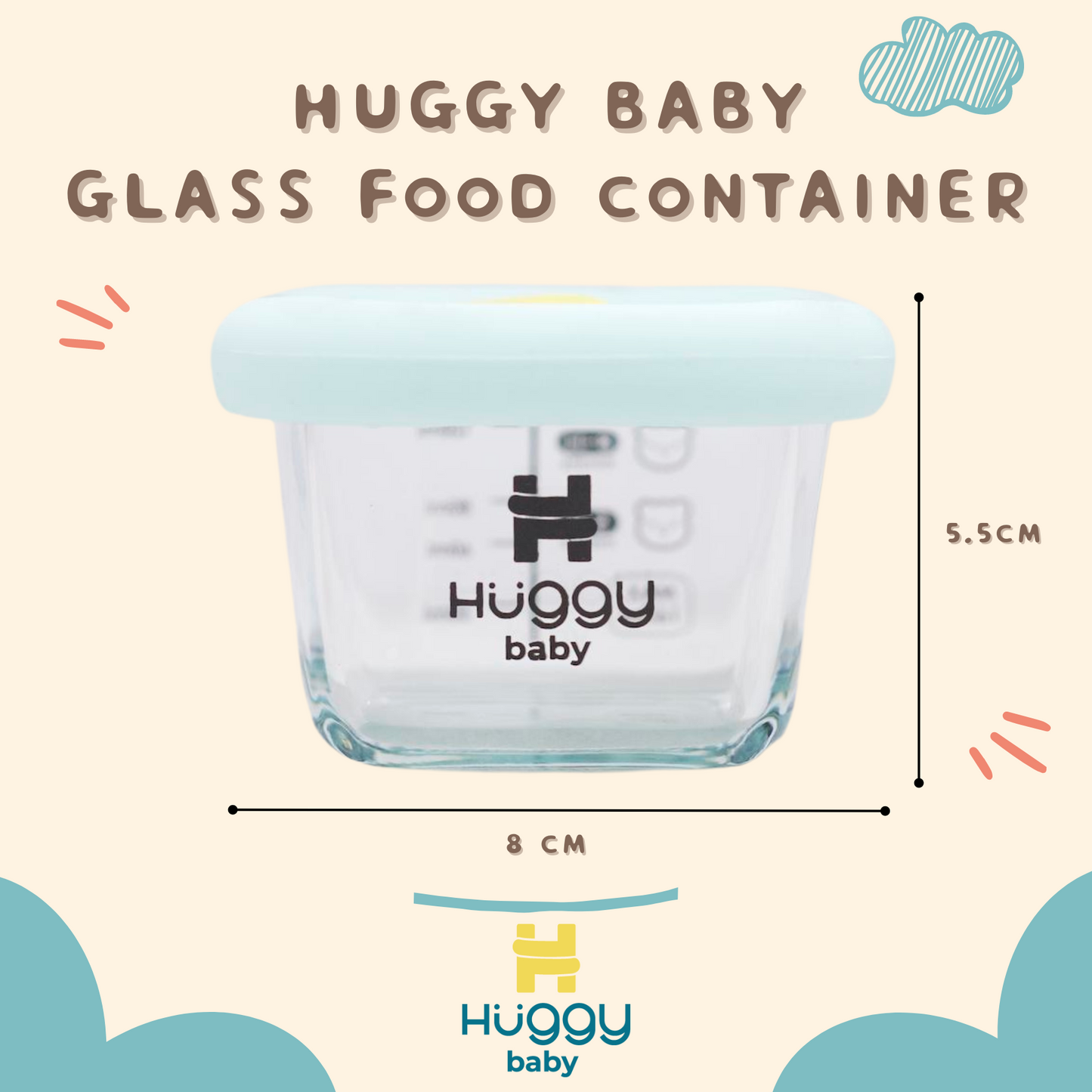 Huggy Baby WM001 Glass Food Container 160ml