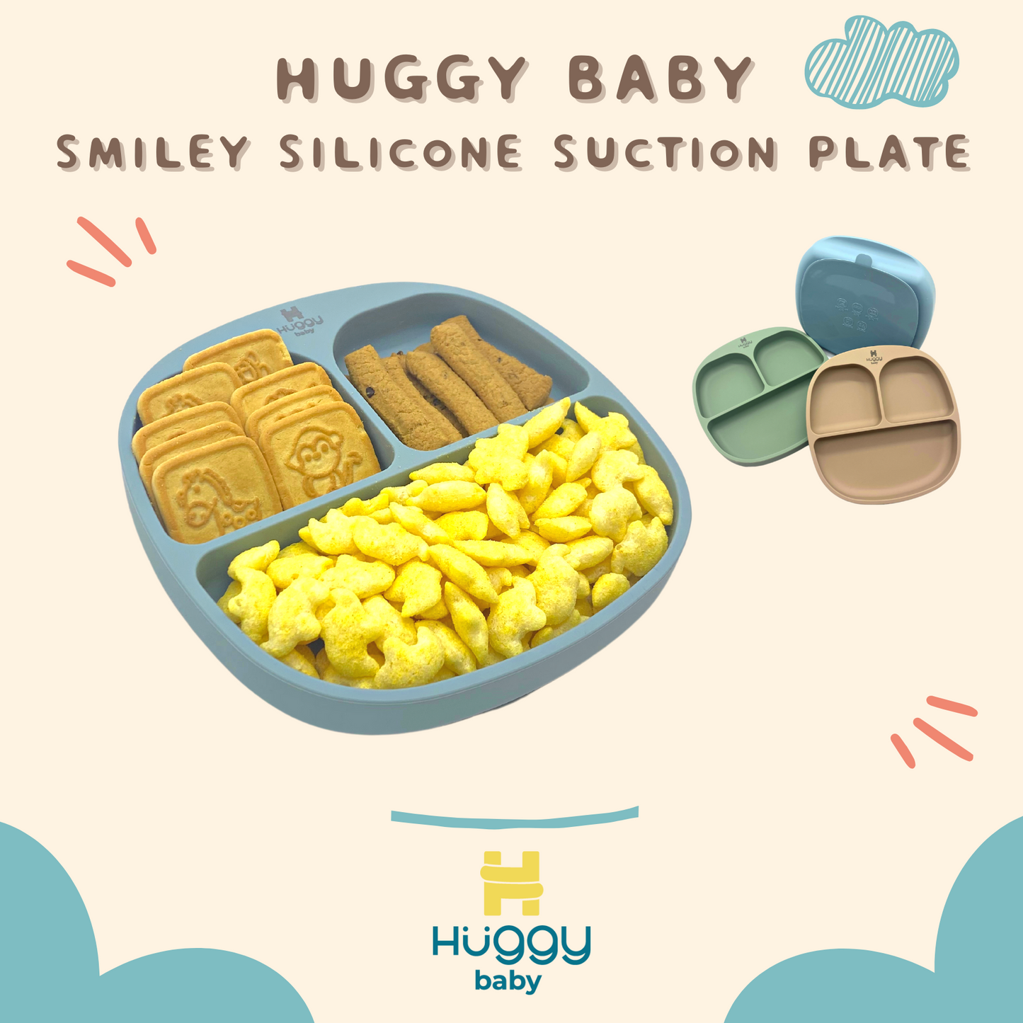 Huggy Baby AM003 Smiley Silicone Suction Plate