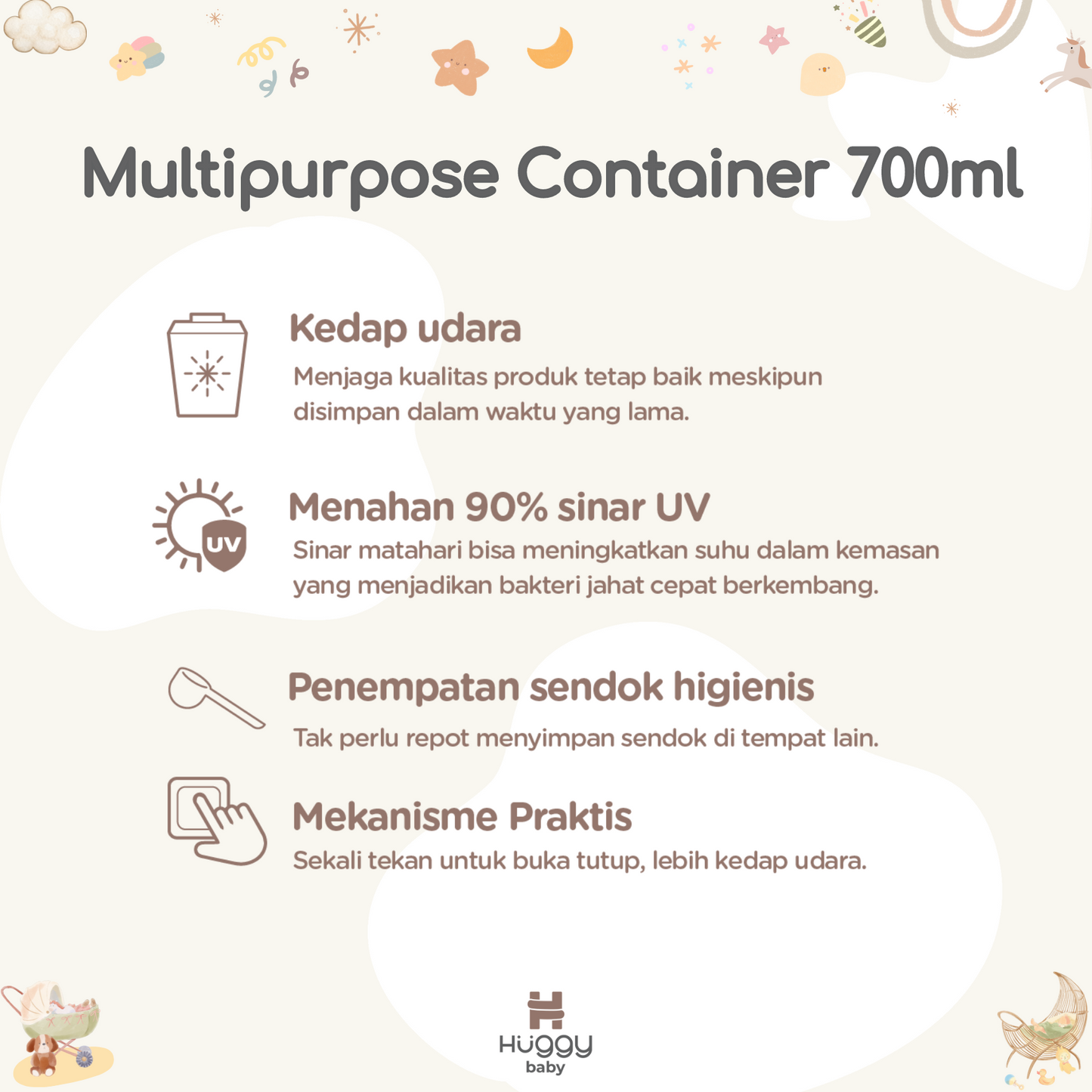 Huggy Baby MS002 Multipurpose Container 700ml