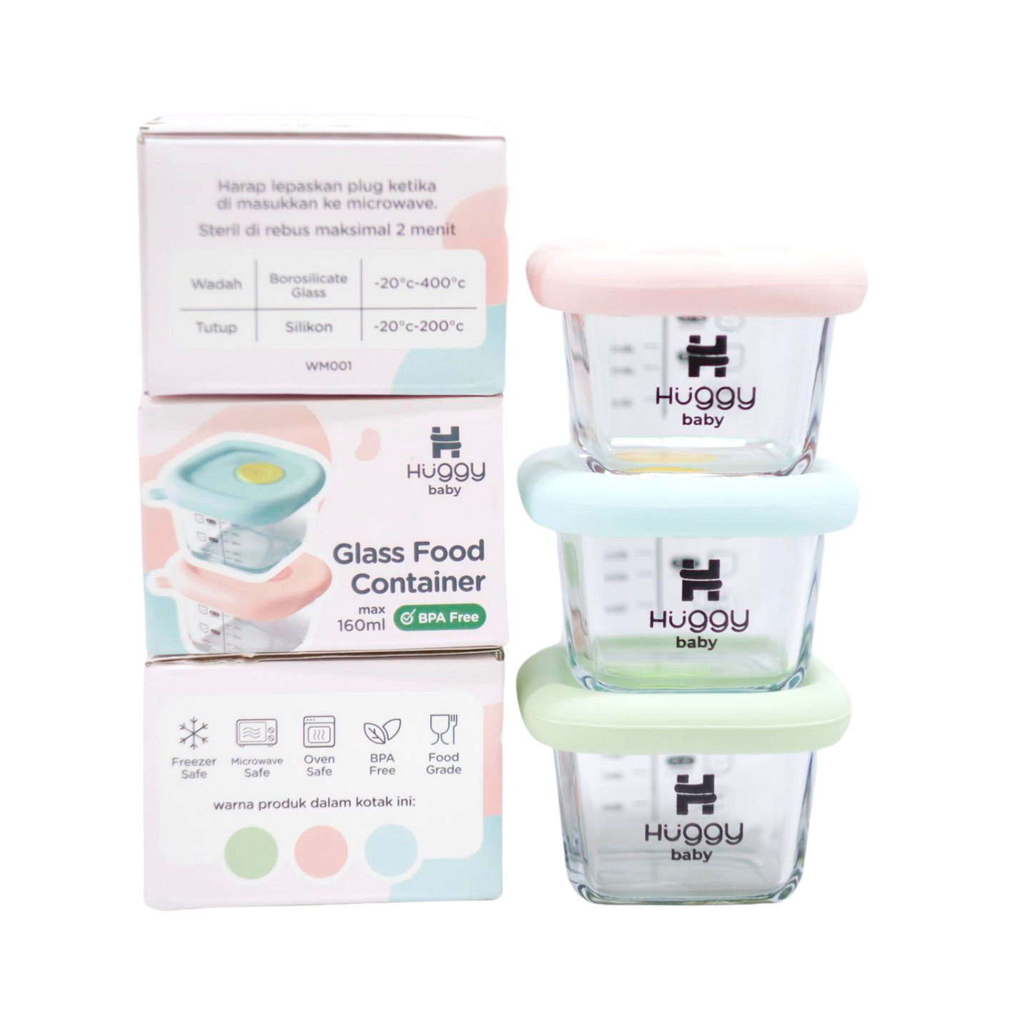 Huggy Baby WM001 Glass Food Container 160ml