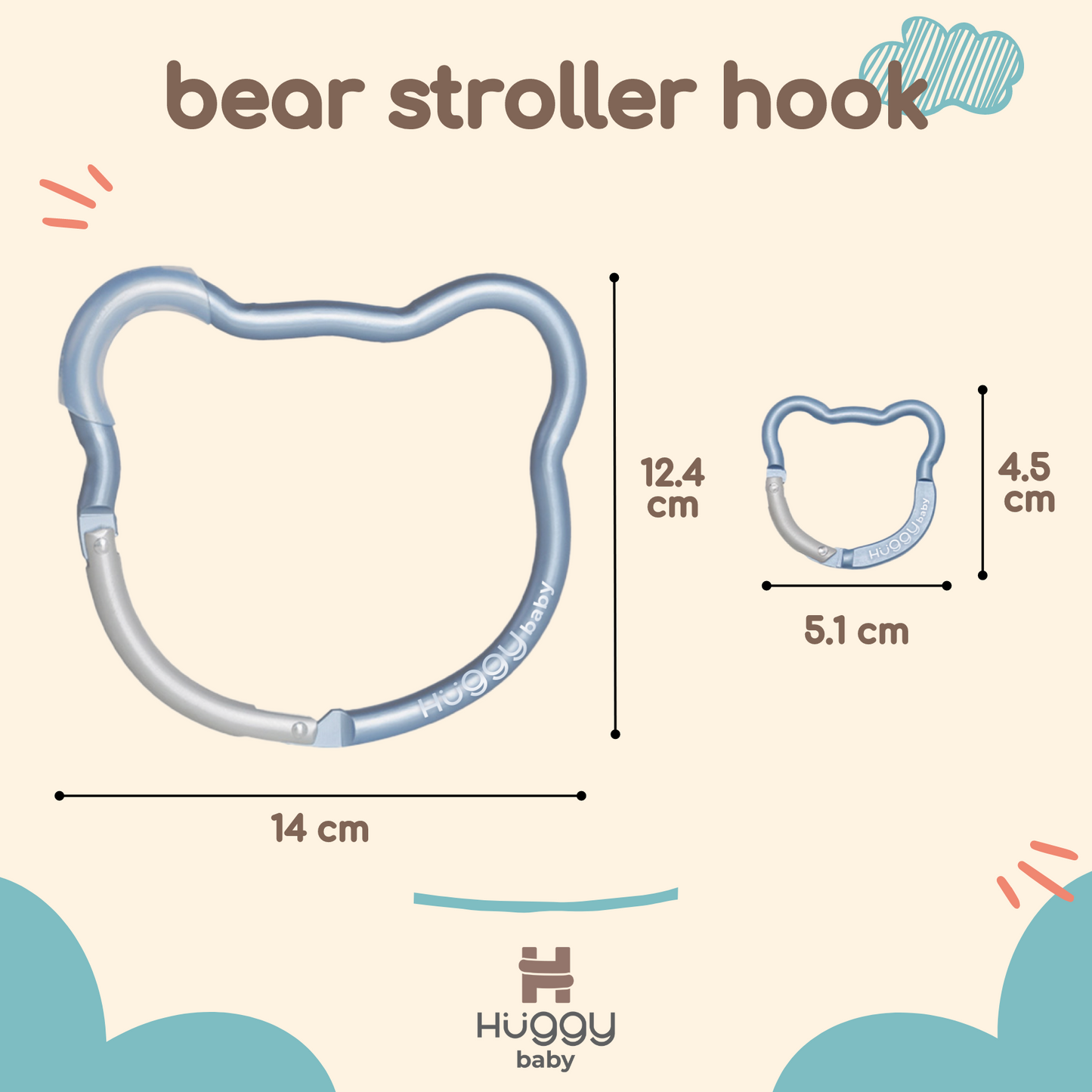 Huggy Baby ACC006 Bear Stroller Hook