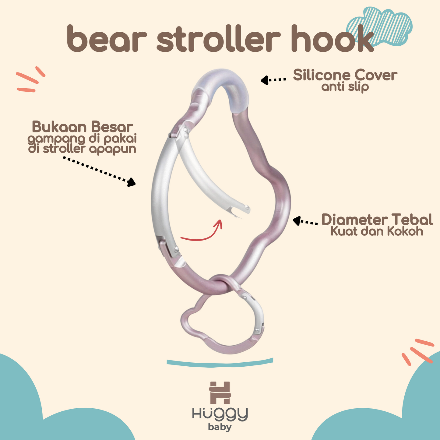 Huggy Baby ACC006 Bear Stroller Hook