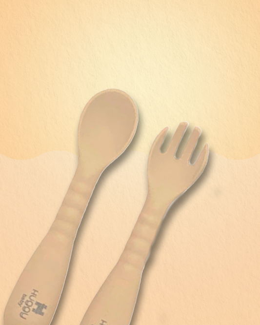 Huggy Baby AM002 Silicone Spoon and Fork