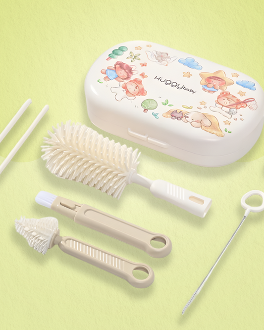 Huggy Baby BR008 Compact Brush Set | Sikat Botol Dot Travel