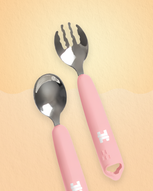 Huggy Baby SS01 Stainless Steel Children Spoon & Fork