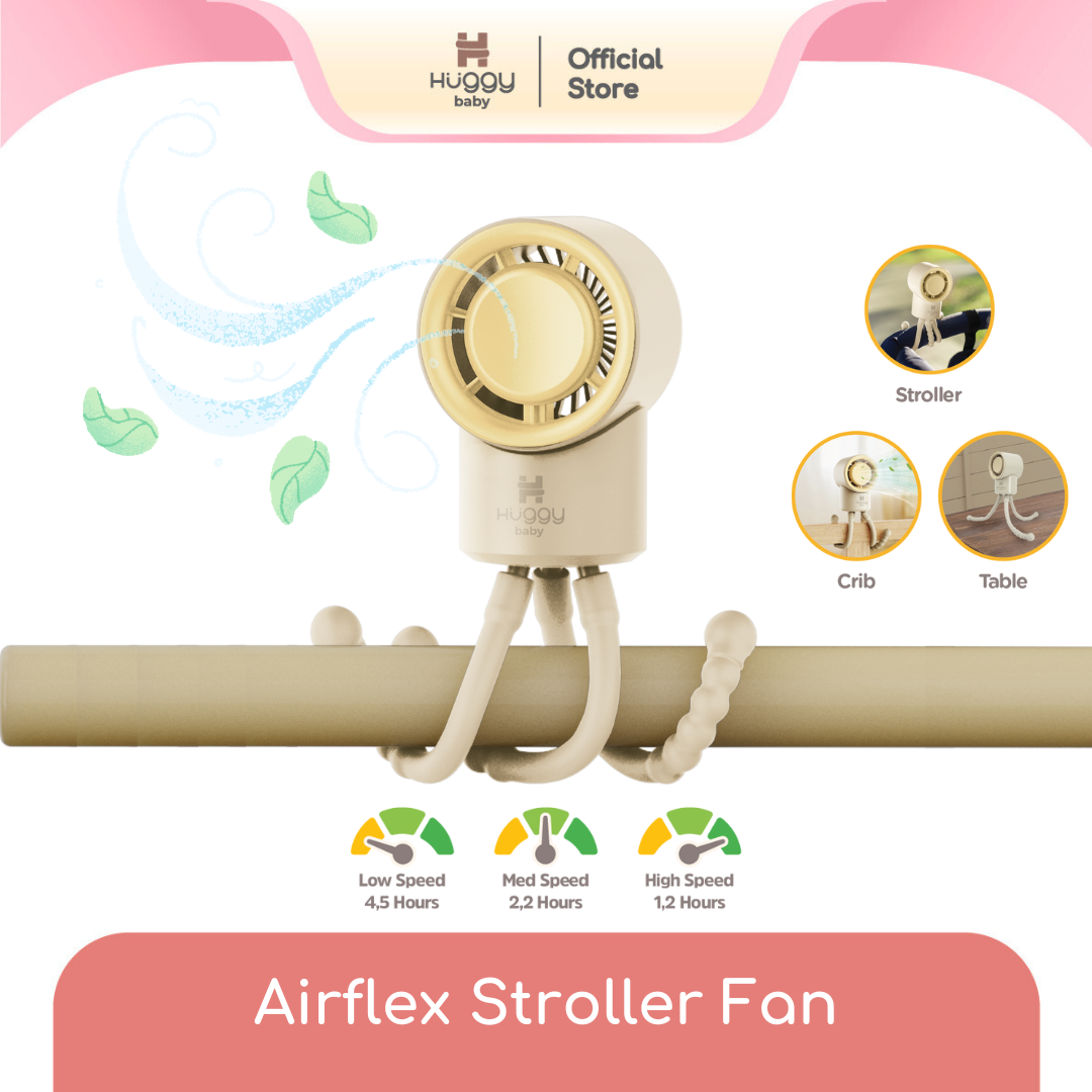 Huggy Baby FAN01 Airflex Stroller Fan | Kipas Angin Stroller Portable