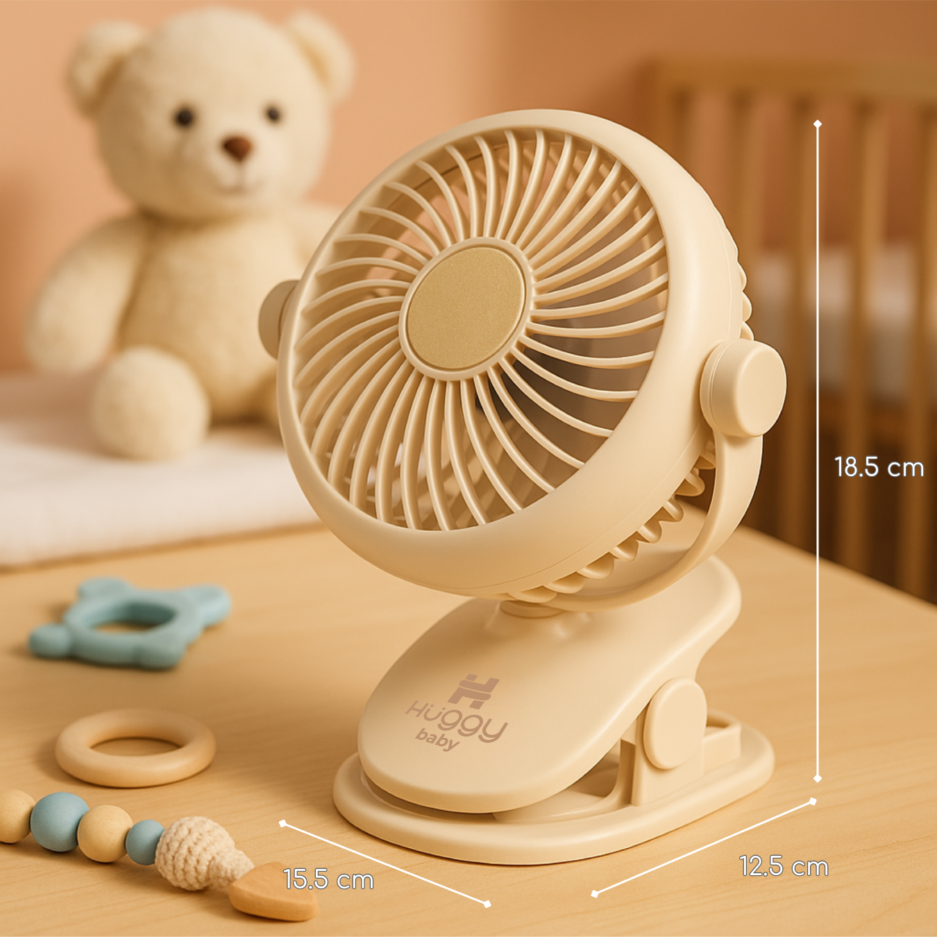 Huggy Baby FAN02 EzFit Clip Fan | Kipas Angin Stroller Anak Multifungsi