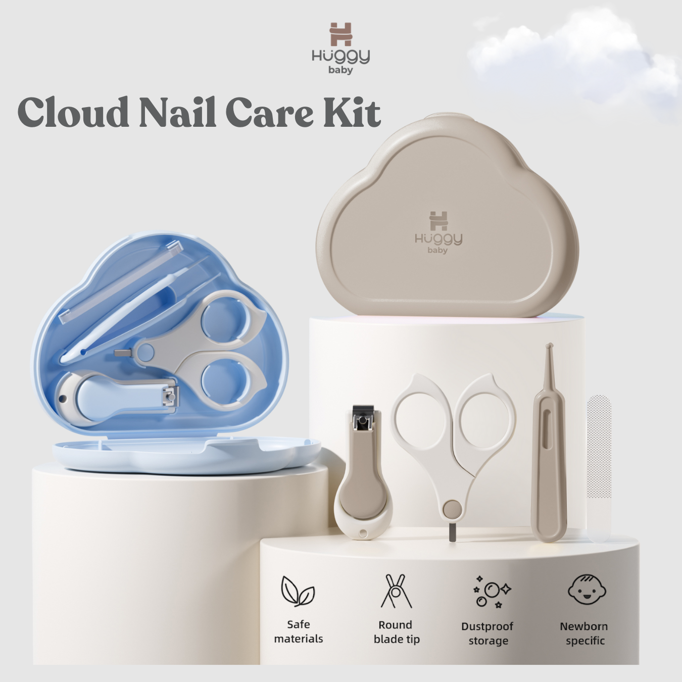 Huggy Baby GK005 Cloud Nail Care Kit | Set Gunting Kikir Kuku Bayi Manicure Pedicure