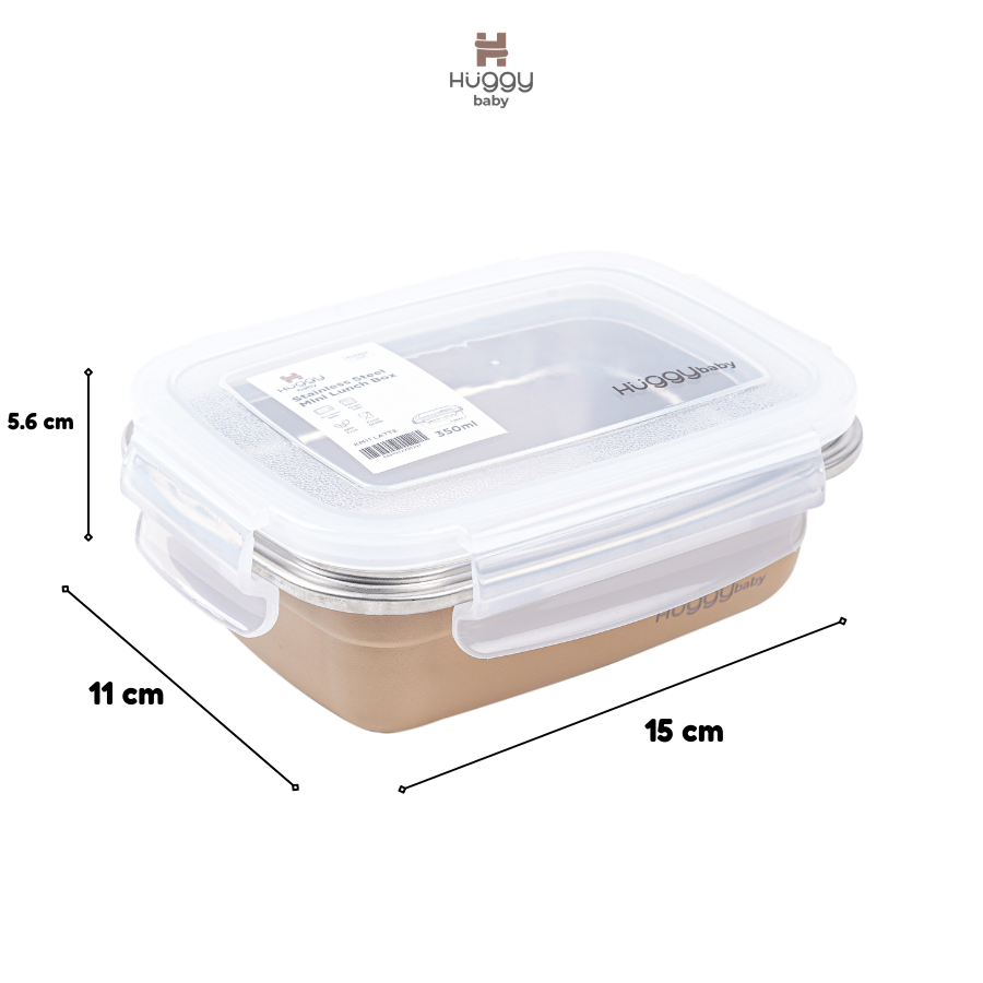 Huggy Baby KM11 Stainless Steel Mini Lunch Box 350ml | Kotak Makan Anak