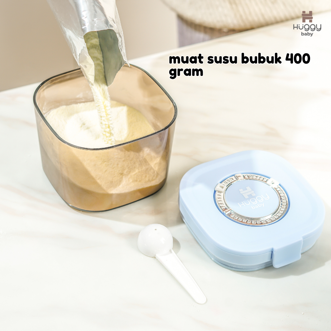 Huggy Baby MS007 Milk Storage Container 800ml | Kotak Penyimpanan Susu Bubuk