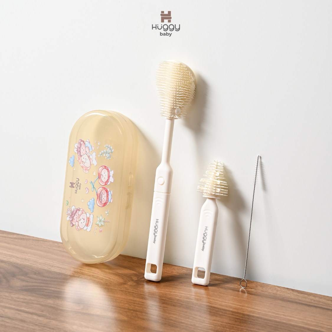 Huggy Baby BR008 Compact Brush Set | Sikat Botol Dot Travel