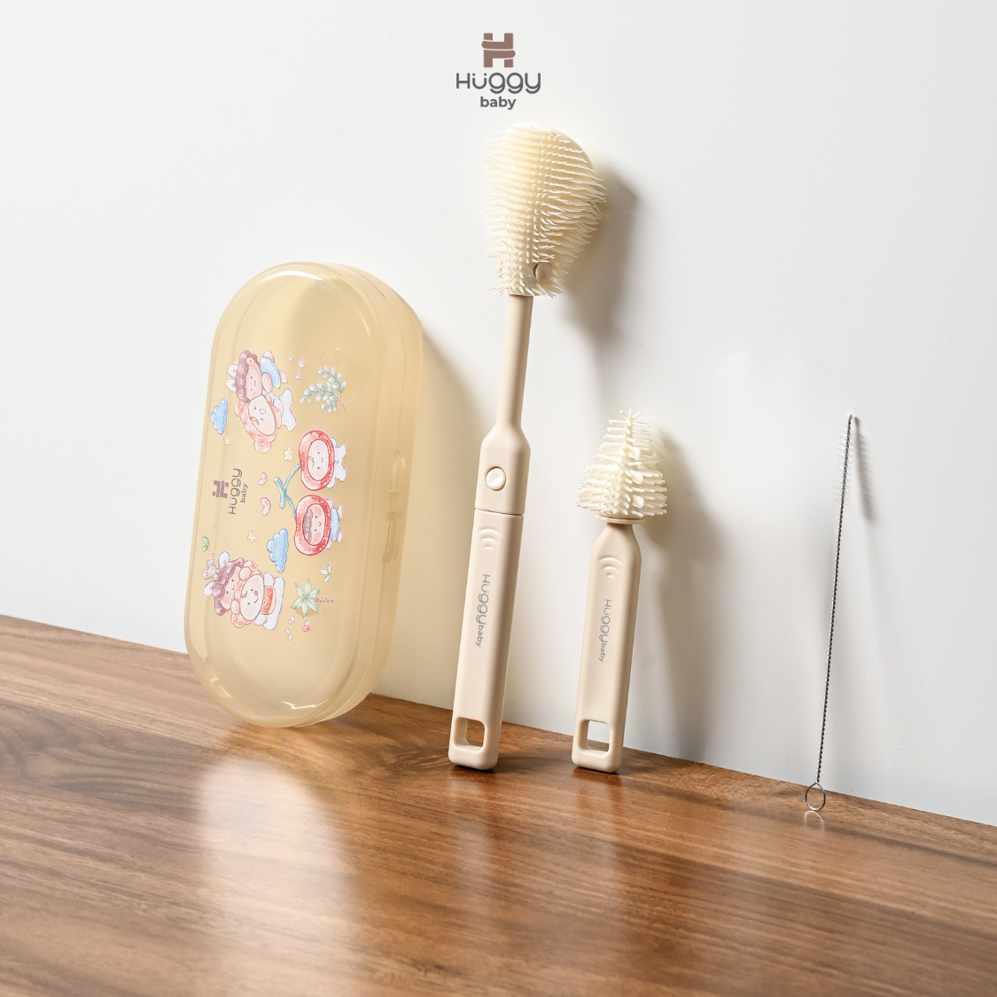 Huggy Baby BR008 Compact Brush Set | Sikat Botol Dot Travel