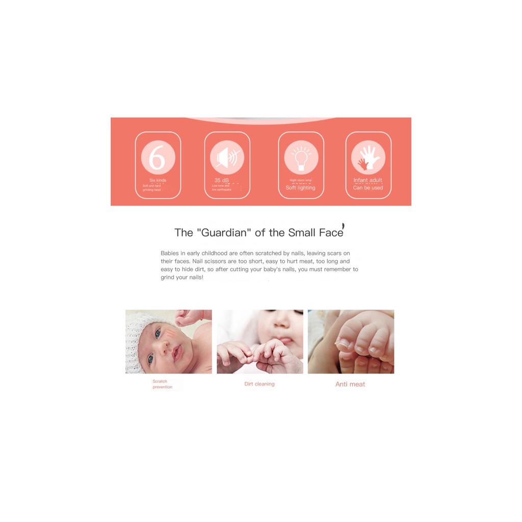 Huggy Baby Gunting Kuku Elektrik Bayi & Dewasa Electric Nail Trimmer Manicure Set - Image 6