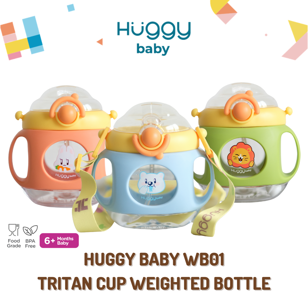Huggy Baby WB01 Tritan Cup Weighted Bottle | Botol Minum Anak Pemberat