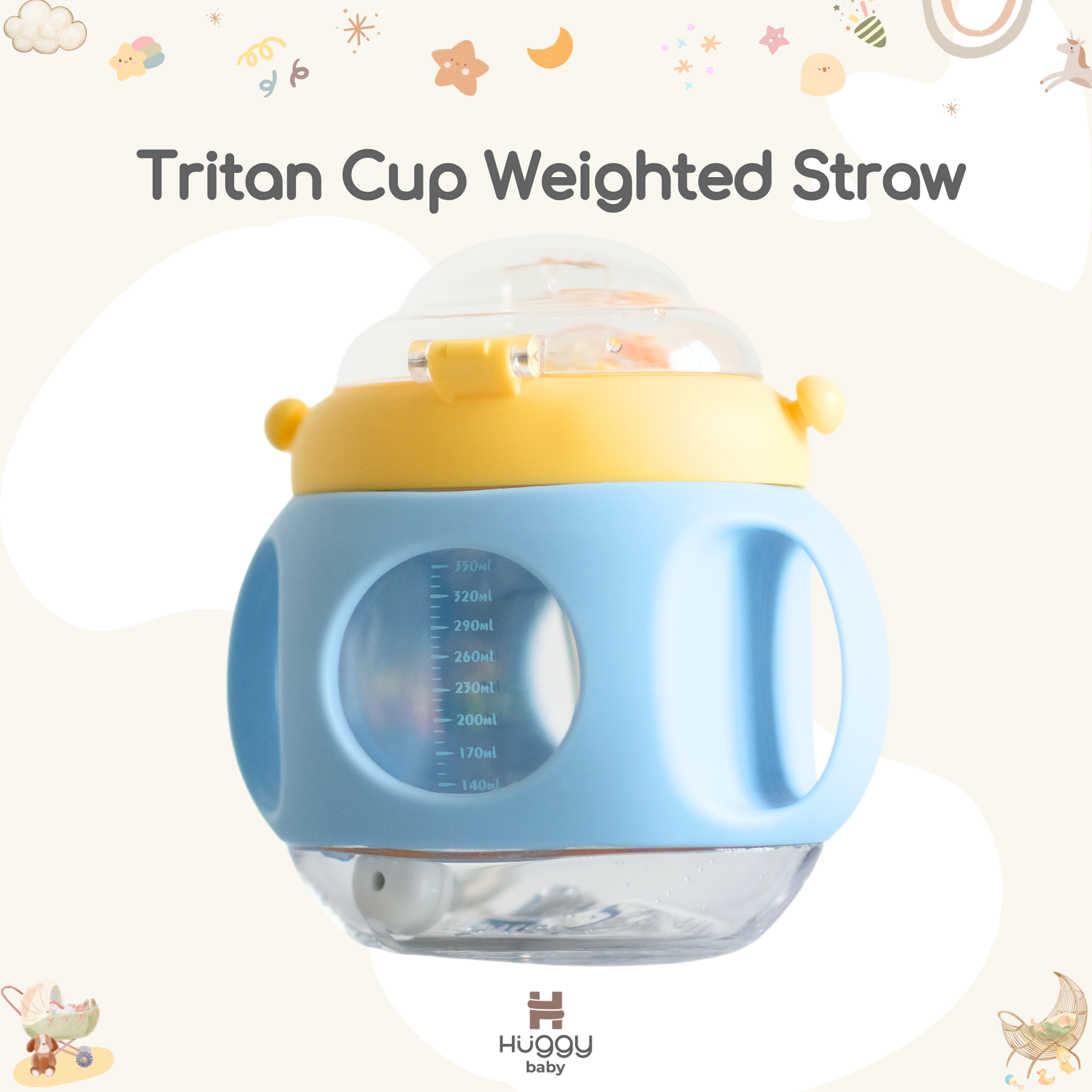 Huggy Baby WB01 Tritan Cup Weighted Bottle | Botol Minum Anak Pemberat - Image 8