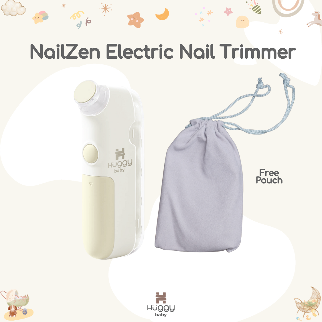 Huggy Baby NT02 NailZen Nail Trimmer | Gunting Kuku Elektrik Bayi Anak LED - Image 4