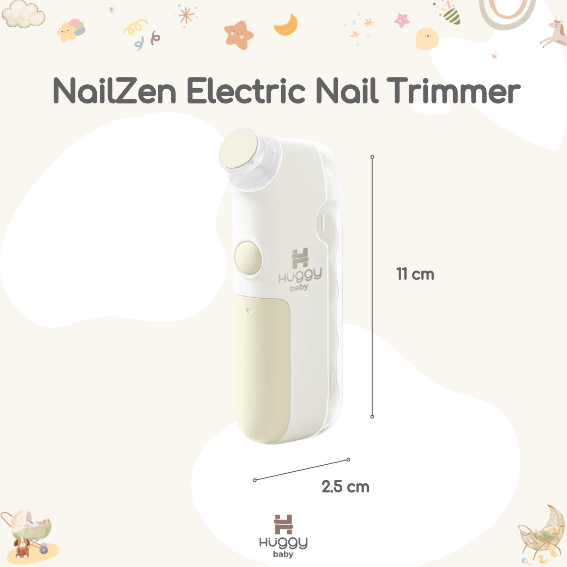 Huggy Baby NT02 NailZen Nail Trimmer | Gunting Kuku Elektrik Bayi Anak LED - Image 3