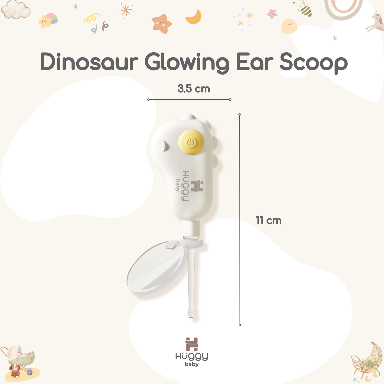 Huggy Baby ES01 Dinosaur Glowing Ear Scoop | Alat Korek Telinga LED Kaca Pembesar - Image 6